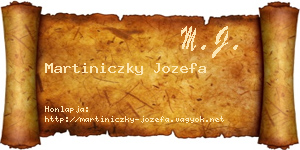 Martiniczky Jozefa névjegykártya
